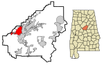 Shelby County Alabama Incorporated and Unincorporated areas Helena Highlighted